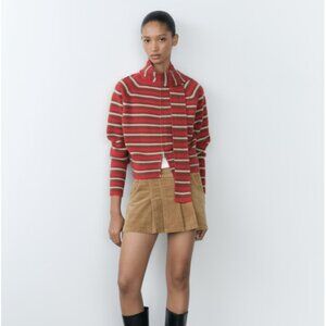 MANGO Striped Cardigan Scarf